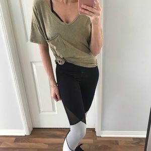 Olive Acid Pocket Tee Size S